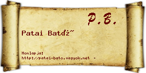 Patai Bató névjegykártya